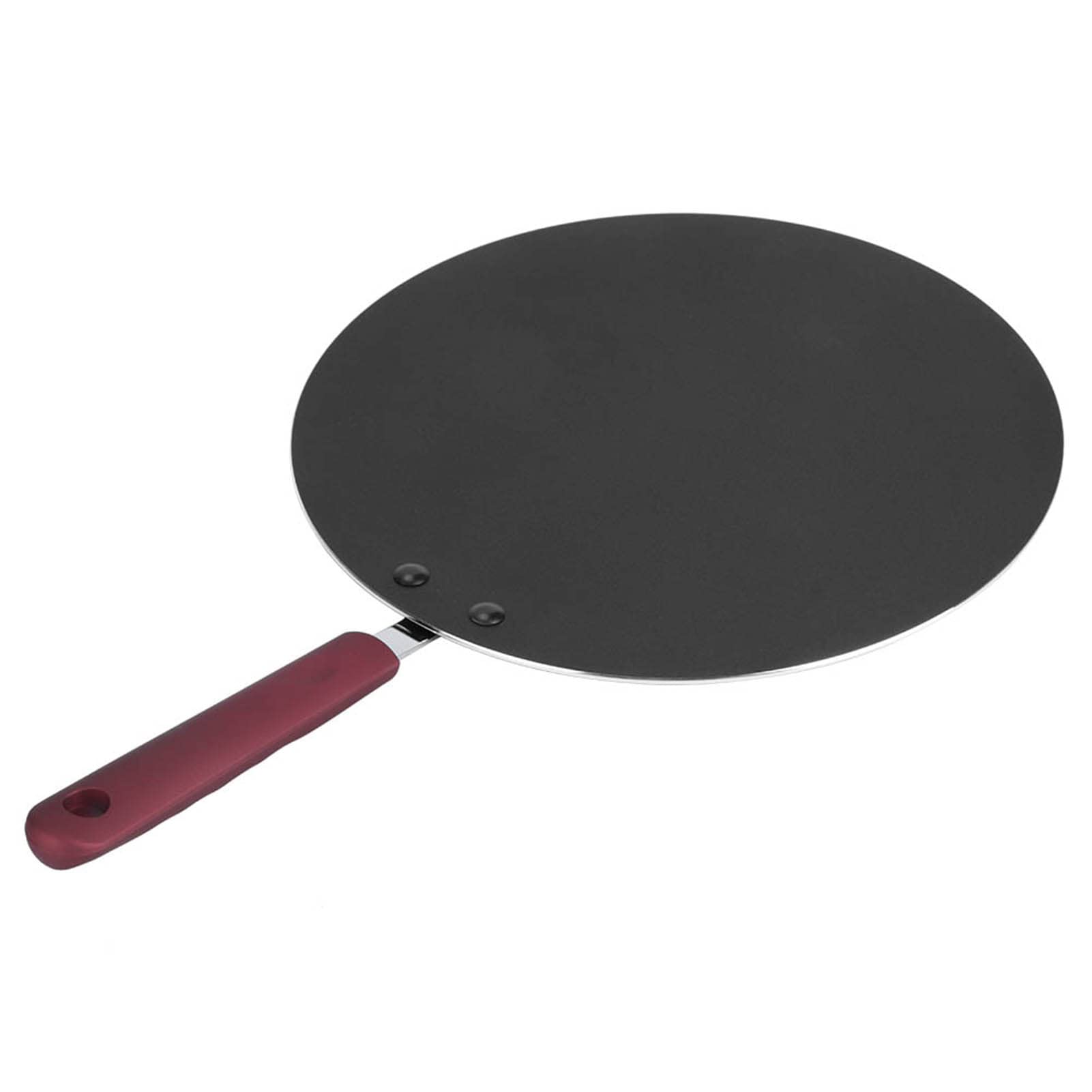 Sartén para panqueques Crepera Redonda de Aluminio Sartén Antiadherente con Mango antiescarcha Sartén para Tocino Sartén para Tortillas Sartén Plana sin Borde Elevado