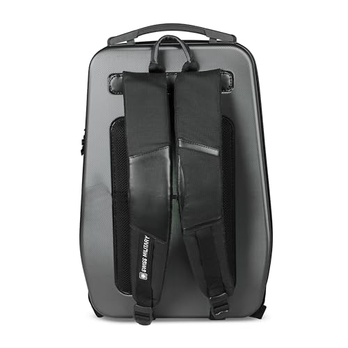 Image of SWISS MILITARY Hard Shell Backpack for Men Women, Alien Series ABS Hardshell, Travel Laptop Bag Fits Up to 15.6 Inch, Stylish Office College School Backpack, Durable & Lightweight