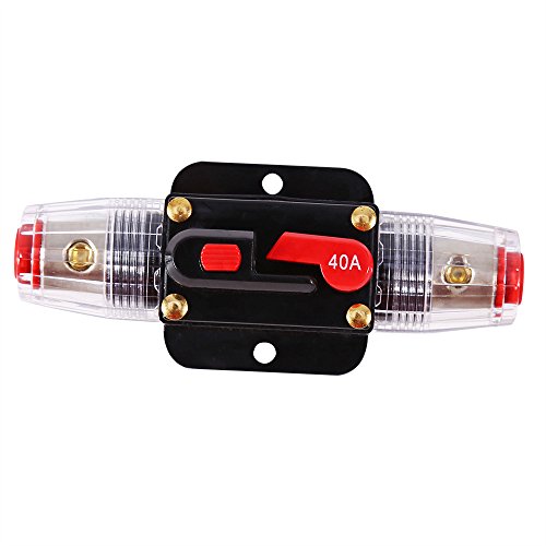 12V-24V DC 40A Car Audio Inline Circuit Breaker Reset Fuse Holder for Stereo