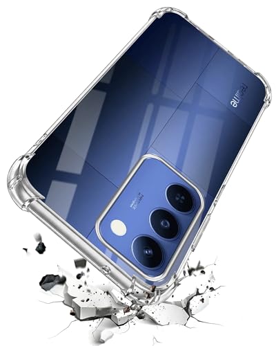 Image of Jkobi Shockproof Crystal-Clear Back Cover for Realme P4 Lite 5G | Realme Narzo 100 Lite 5G (Anti Yellow Case | Drop & Camera Protection | Hard Polycarbonate)