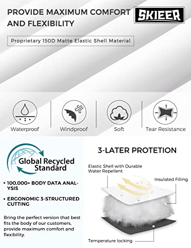 Skieer Girls' Windproof Ski Jackets Winter Outdoor Coat Waterproof Snowboarding Raincoats White 8 #TOP3