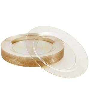MATANA 25 Premium Plastikteller mit Goldglitter