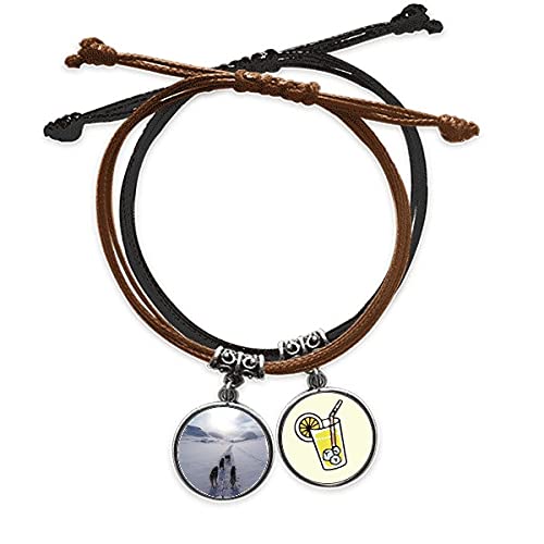 Bracelet husky de sibérie bijou animalier cordon noir et cuir pour homme