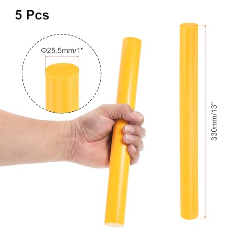 Image of uxcell 5 Pcs Yellow Plastic Rods 25.5 x 330mm ABS Styrene Round Stick Round Solid Bar DIY Model for DIY Toys Building Making Architectural Model Making