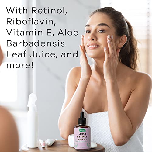 Organic Retinol Serum For Face - Vegan Anti Aging Skin Toner With Hyaluronic Acid, Vitamin E. For Wrinkle, Dark Circle. Help Skin Tightening, Hydrating With Brightening, Glowing Effect. For Women Men #TOP2