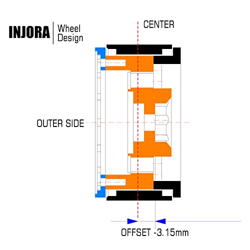Injora Brass 1.0 Beadlock Wheel- Negative Offset 3.15Mm Wheels For 1/18 Trx4M Scx24 Gladiator Bronco C10 Jlu Deadbolt Axial 1/24 Crawler,W1005 #TOP4