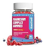 EAZGOO Magnesium Gummies 800mg - Vitamin D3, C, B6, B12 & Zinc Complex with Magnesium Glycinate, Citrate & Malate, Magnesium Complex Gummies for Muscle, Mood & Energy, Vegan 60 Counts