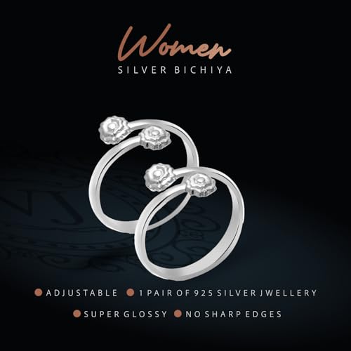 Image of 925 Sterling Silver Peacock Design Toe Ring for Women and Girls | Polish Adjustable Toe Bichiya | Adjustable