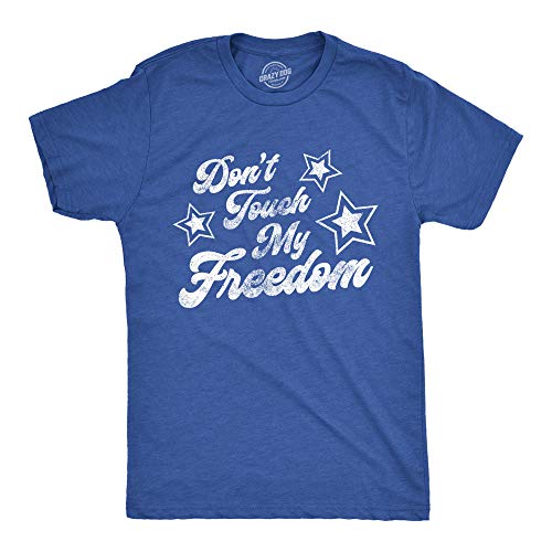 T-shirt USA pour homme Crazy Dog Tshirts Don't Touch My Freedom bleu chiné XL