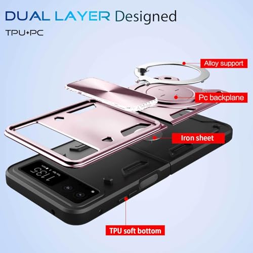 Jhwvvtf FOR MOTO PHONE CASE WITH RING For Motorola Razr 2023 Case/Moto Razr 2023 Case,Metal Ring Holder Stand Cover thumb #1