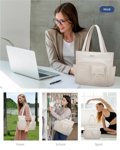 LOVEVOOK Tote Bag For Women,Large Capacity Totes Bags with Zipper Quilted Light Work Bag Thick Bottom Support Work Tote Bag2