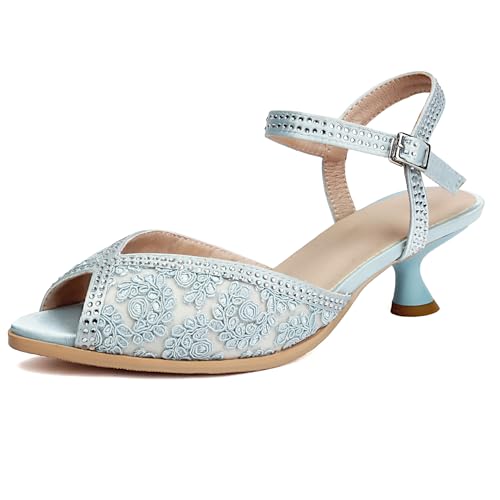 Sandales slingback à petit talon kitten heel et bout ouvert pour femme Lizoleor