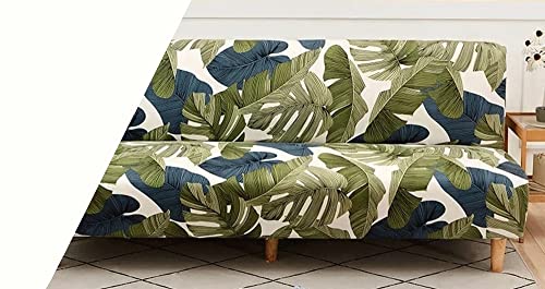 WOYAOFEI Couch Uberzug Ohne Armlehnen 3/2/1 Sitzer Sofabezug Armlose Sofabezüge Grau Hellgrau Stretch Futon Sofahusse Protector Spandex Armless Schlafsofa-Bezüge (Color : O, Size : S(110-140cm)) Cover