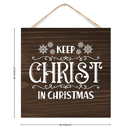 Plaque bois Keep Christ in Christmas déco murale salon 30cm