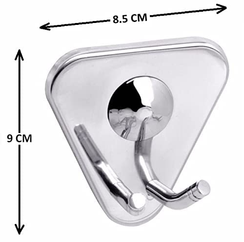 Image of Stainless Steel Robe Hooks for Bathroom, Cloth Hanger Door Wall Robe Hooks for Hanging Keys,Clothes,Towel, Keys, Bathroom Accessories (Maxx- Set-2)