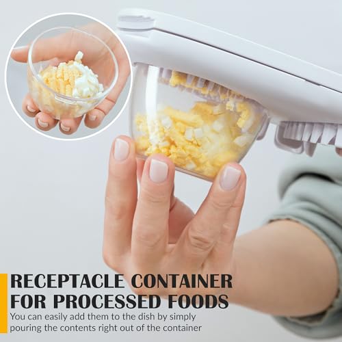 CraftyCrocodile Egg Slicer for Hard Boiled Eggs - 3 Slice Modes Egg Cutter, Heavy Duty, Stainless Steel Dicer - Kitchen Chopper Tool for Strawberry, Mushroom, Grape, Cherry Tomato - White