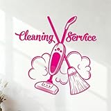 Stickers gravés Service de nettoyage, lavage et séchage avec logo et livraison 72x74.6cm Auto-adhésif RoseRouge