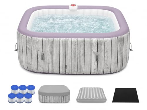 Segmart Inflatable Hot Tub 4-6 Person, Portable Spa with 130 Bubble Jets