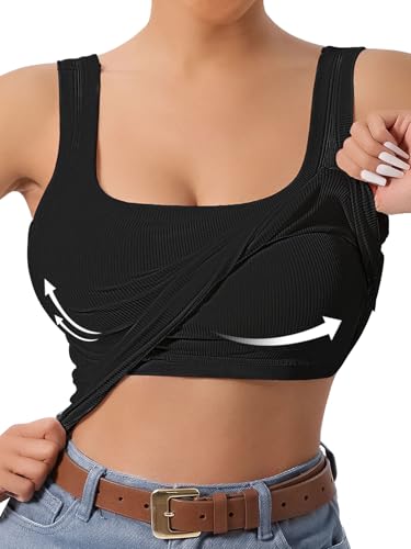 DAGGLOSA Workout Tank Top with Built-in Bra