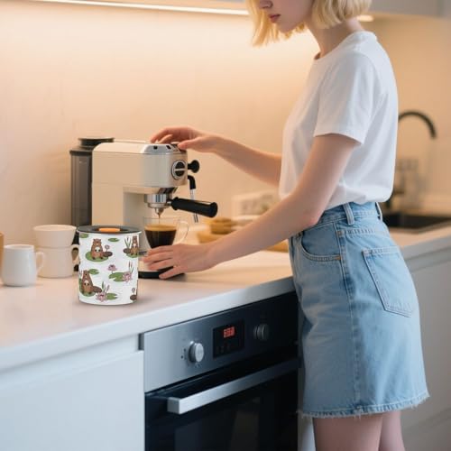 Contenedor para café de acero inoxidable con tapa hermética 900 ml miniatura 7