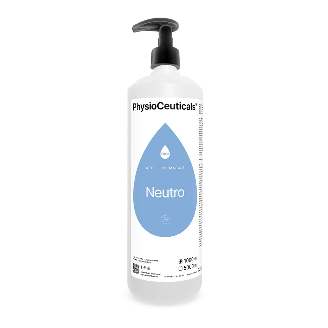 Aceite neutro Masaje de alta extensibilidad para uso profesional en fisioterapia, formulada para facilitar maniobras de masaje terapéutico. Presentación: envase de 1000 ml.