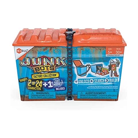 HEXBUG JUNKBOTS Factory Collection Alley Dumpster, Surprise Toys in Every Box LOL with Boys and Girls, Alien Powered Toys for Kids, 30+ Pieces of Action Construction Figures, for Ages 5 and Up Cover