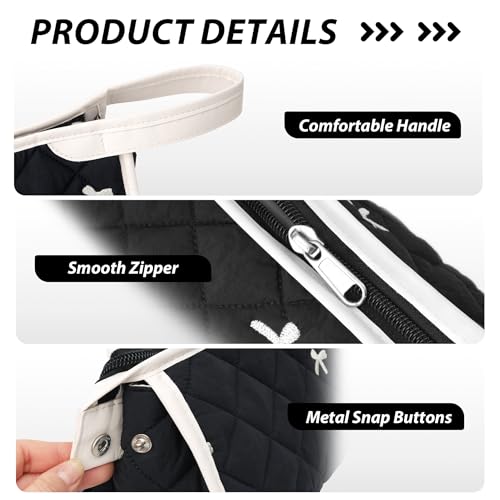 Linpr Reise Tasche für Airwrap Styler, Tragbare Aufbewahrungstasche für Haarstyling Werkzeuge und Zubehör, Kompatibel mit Shark FlexStyle/Supersonic Haartrocknern und Lockenstäben (Schleife Schwarz)