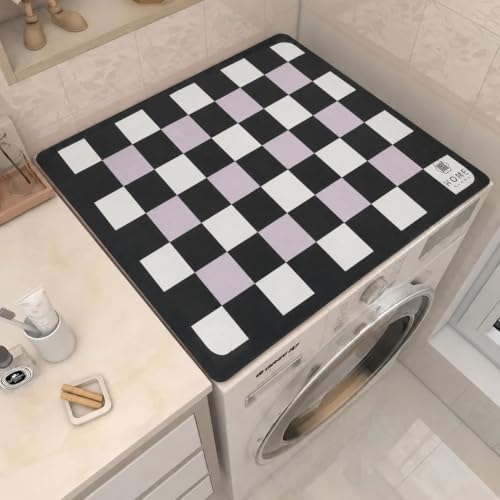 Image of Homecloud Non-Slip Washing Machine Mat - Durable Waterproof Protective Cover for Washer & Dryer, Dust-Resistant Mat Ideal for Laundry Room & Kitchen Appliances (Black Grey)