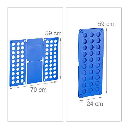Relaxdays Doblador de Ropa, Plegador Prendas Set 2, Ayuda para Doblar Camisetas XXL, Niños y Adultos, Azul y Amarillo