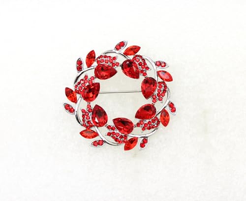 Image of Faship Gorgeous Rhinestone Crystal Floral Wreath Brooch Pin