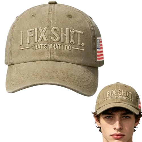 I FIX Shit, That's What I DO Hat, Vintage Adjustable Distressed Baseball Cap for Men Women