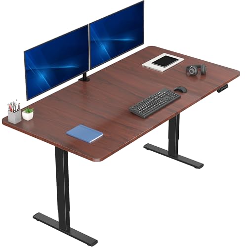 VIVO Electric 71 x 36 in Standing Desk, Memory Height Adjustment, 1B Series, Holds 220 lbs, Dark Walnut Top Black Frame, DESK-KIT-1B7D-36