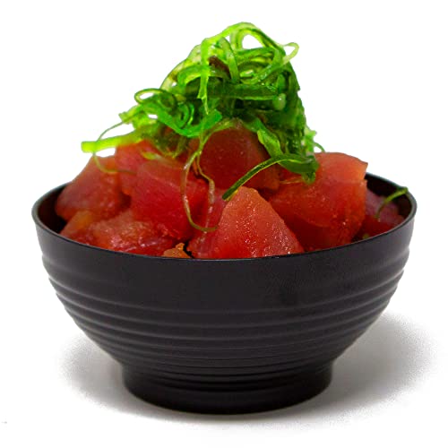 Cmjj Gourmet Inc. PLA-052438NR 50 Pack 3 Oz. Asian-Style Black Mini Plastic Bowl For Appetizer Bowls And Disposable Dessert Bowls Professional-Grade Recyclable Disposable Mini Dessert Cup cover