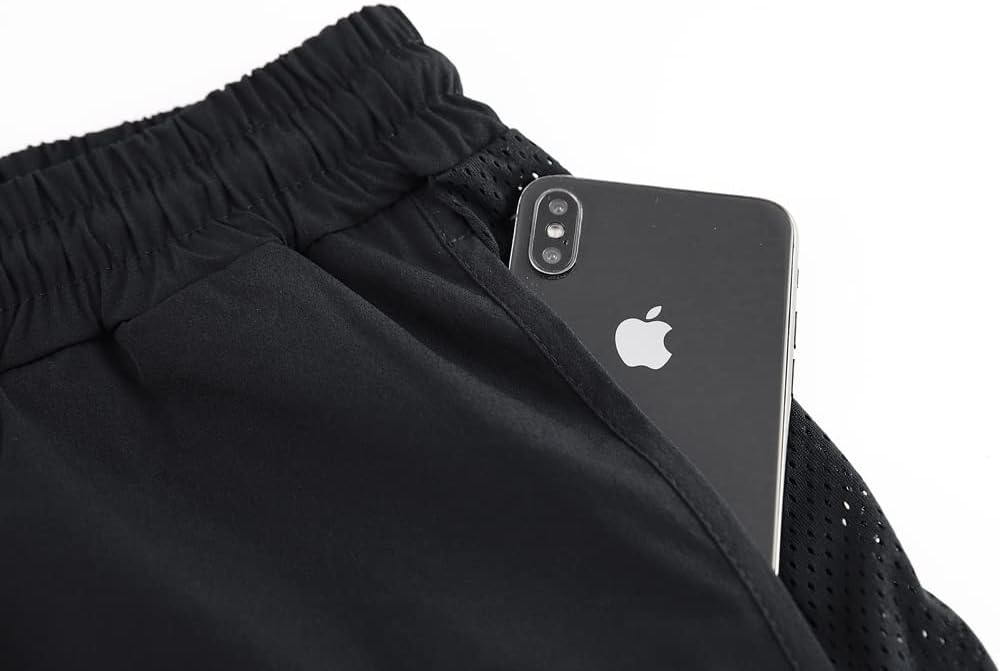 Rexcyril Men's Running Workout Shorts Quick Dry Gym Bodybuilding Athletic Shorts with Pockets - Image 5