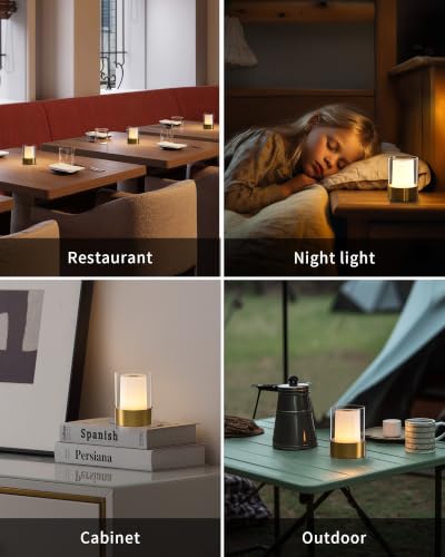 Image of 4 inch Bronze Cordless Table Lamp Set of 2, Outdoor Rechargeable Lamp