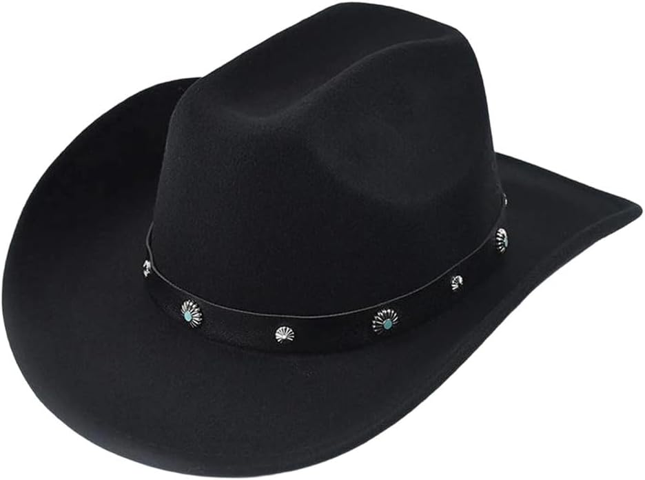 Women's Cowboy Hat Fashion Felt Cowgirl Hats Party Dress Cap Sombrero