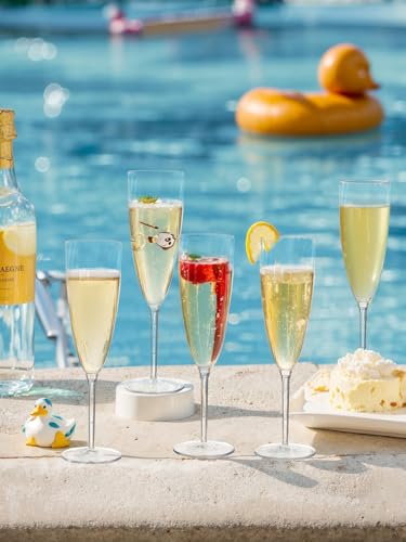 WDF 36PCS Clear Champagne Flutes Plastic - 6 OZ Clear Disposable Champagne Flutes Party Supplies for Wedding/Birthday/Parties