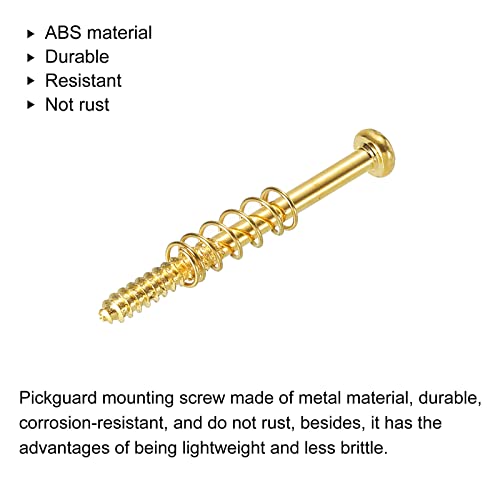 PATIKIL Bass Guitar Pickguard Mounting Screws with Spring M3x38mm Bass Pickup Ring Mounting Screws for Bass and Guitar Golden 8 Pack - Image 4