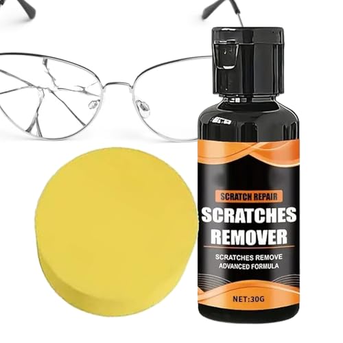 Eliminador de arañazos de gafas | 30 g líquido de reparación de lentes antiamarilleamiento con | Eliminador de arañazos para gafas, gafas de sol, relojes, lentes de cámara, parabrisas de coche