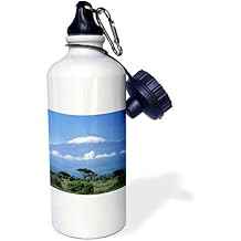 3dRose "Africa, Tanzania, Mt Kilimanjaro, landscape and zebra-AF45 GJE0018 Gavriel Jecan" Sports Water Bottle, 21 oz, White