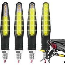 4PCS Motorcycle Turn Signals, Ultra-Bright 12V Front & Rear LED Turn Signal Bulb, Upgraded Sequential Flow Blinkers Indicator LED Lights for Tail Light, Daytime Running and Brake Light