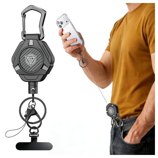 Oaridey Magnetic Anti Theft Phone Strap, Retractable Steel Cell Phone Lanyard with Heavy Duty Carabiner and 360° Metal Phone Tether Tab For Skiing, Hiking, Fishing, Concert and Traveling, 1 Pack