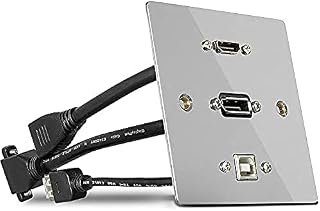 LINDY Single Gang HDMI, DP and USB Wall Plate, Metal