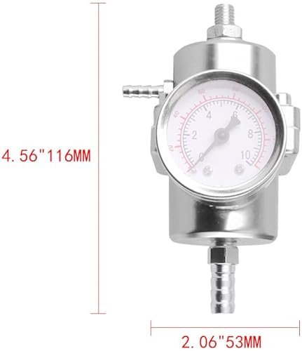 Miniatura 21 de BARTOO Kit universal de regulador de presión de combustible ajustable, regulador de combustible de aluminio, regulador de presión de inyección