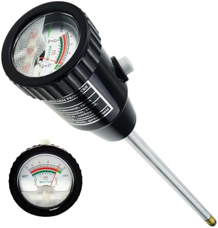 TEKCOPLUS Durable Soil Meter Gardening Tools for Home Garden Orchard Vineyard Lawn Farm Indoor & Outdoor Use (ph/Moisture Meter 3.0 to 8.0 pH)