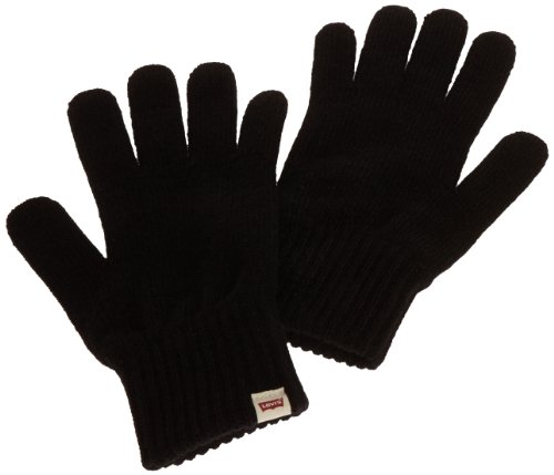 Image of Levi's® Men's 14154-11 Plain or unicolor Gloves - Black - Noir (Regular Black) - Small