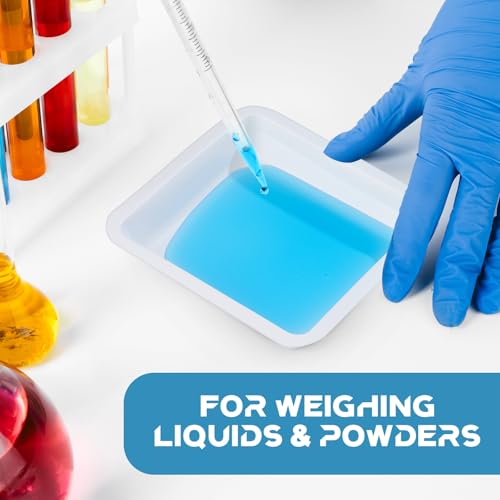 Image of Sherr 5 Pack 330ml Weigh Boats Bulk Anti Static White Pans Plastic Square Easy Pour Boats Weighing Trays for Capsule Filling, Lab Dish, Powder, Liquid, Food, Sample Container