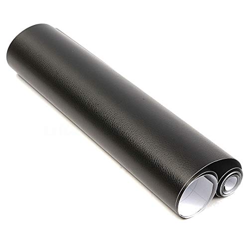 Image of CVANU Car Interior Leather Textured Vinyl Wrap Sticker Decal Film Self Adhesive,Black CV-28 24''x25''inch