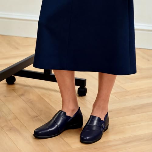 Image of DREAM PAIRS Loafers for Women Slip-on Dressy Comfortable Business Casual Work Office Faux Leather Loafer Shoes with Arch Support