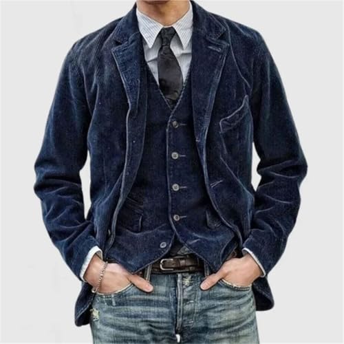 Men's Corduroy Jackets Solid Color Suit Collar Casual Single Breasted Turn-Down Collar Coats4